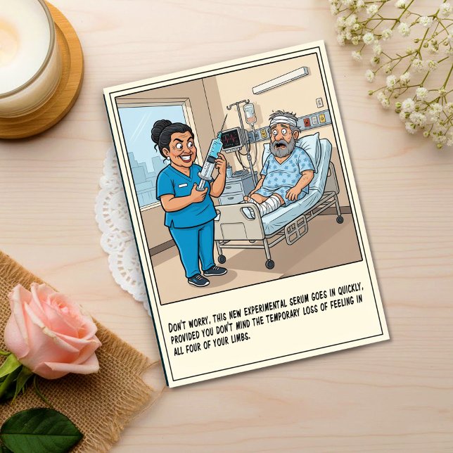 Cartão Postal Enfermeira sinistra prepara injeção para melhoras (Criador carregado)