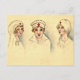 Cartão Postal Enfermeira Vintage