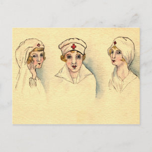 Cartão Postal Enfermeira Vintage