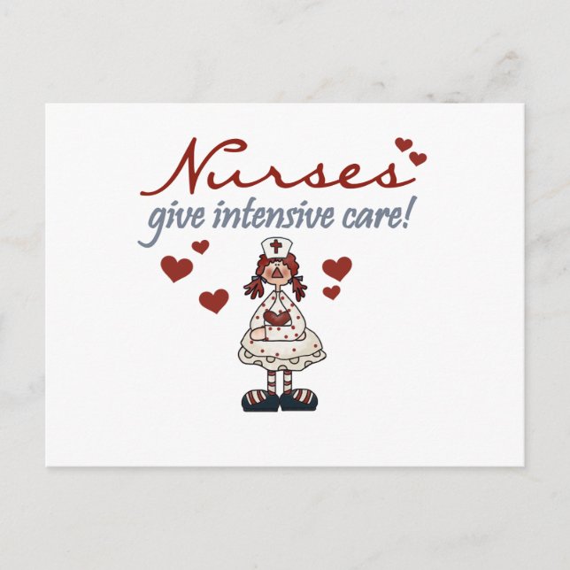 Cartão Postal Enfermeiras dão camisetas e presentes intensos (Frente)
