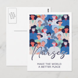 Cartão Postal Enfermeiras fazem do mundo um lugar melhor
