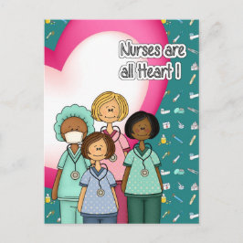 Cartão Postal Enfermeiras são todas do coração