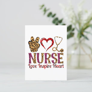 Cartão Postal Enfermeiro Amor Inspira Coração - Enfermeiro Motiv