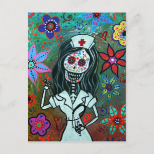 CARTÃO POSTAL ENFERMEIRO DE DIA DE LOS MUERTOS