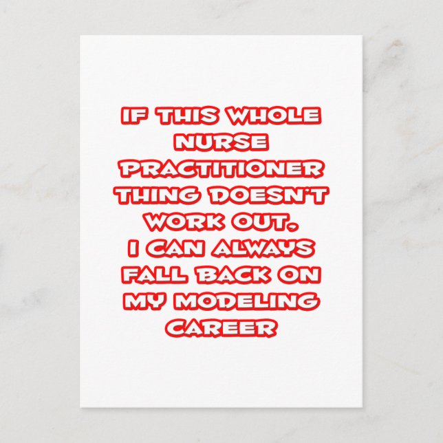 Cartão Postal Enfermeiro, humor... Carreira de modelagem (Frente)