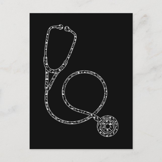 Cartão Postal Enfermeiro Médico Estetoscópio Enfermagem (Frente)