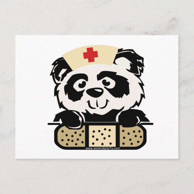 Cartão Postal Enfermeiro Panda (Frente)
