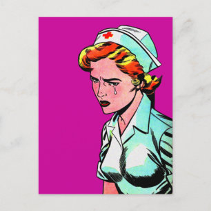 Cartão Postal Enfermeiros Enfermeiros - Ilustração Vintage