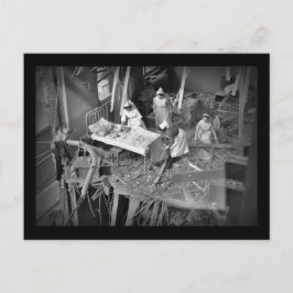 Cartão Postal Enfermeiros no Edifício Bombed WII