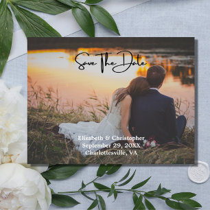 Cartão Postal Engajamento do Código QR de Foto Casamento Salve a