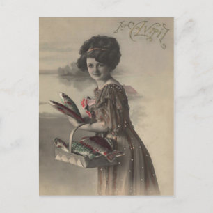 Cartão Postal Enganado do d'avril de Poisson dos peixes da