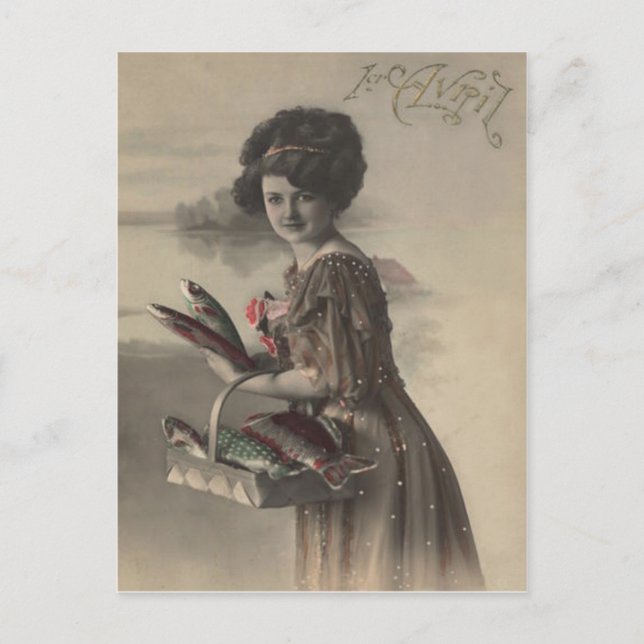 Cartão Postal Enganado do d'avril de Poisson dos peixes da (Frente)