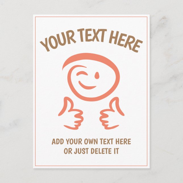 Cartão Postal Enganando Emoji Enfrentando Dois polegares Para Ci (Frente)