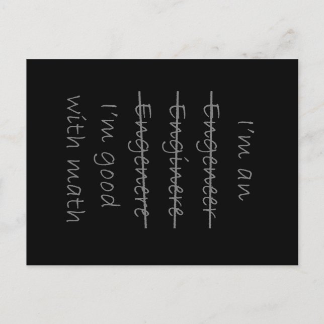 Cartão Postal Engenheiro engraçado (Frente)