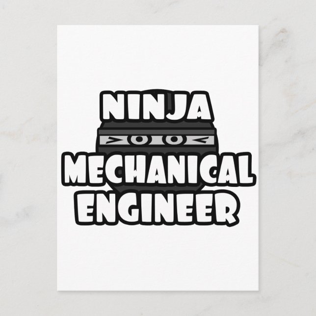 Cartão Postal Engenheiro Mecânico Ninja (Frente)