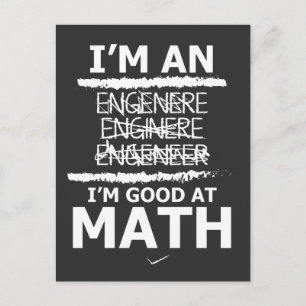 Cartão Postal Enginere Engeneer Good In Math Shirt Engenheiro Gi