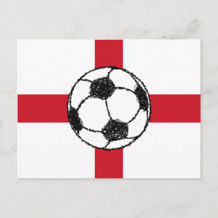 Cartão Postal England Flag   Futebol Ball