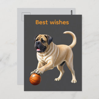 Cartão Postal Englische Dogge Mastiff mit Ball