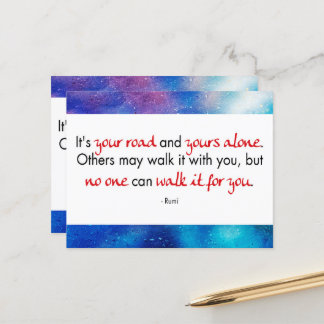 Cartão Postal Englisches Zitat von Rumi - Es ist Ihre Straße Mit