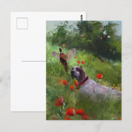 Cartão Postal English Setter , caça aos faasant