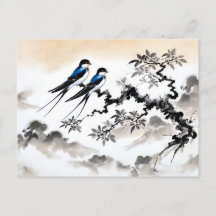 Engole pregada em uma ramificação do Pintel de Tin