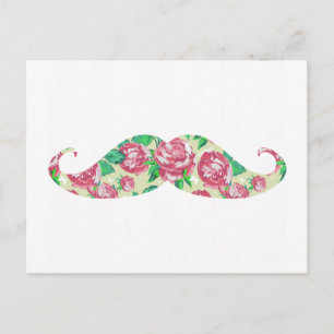 Cartão Postal Engraçada Garota Rosa Verde-Rosa, Bigode-Chuva Br