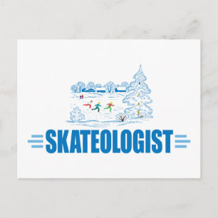 Cartão Postal Engraçada Ice Skating