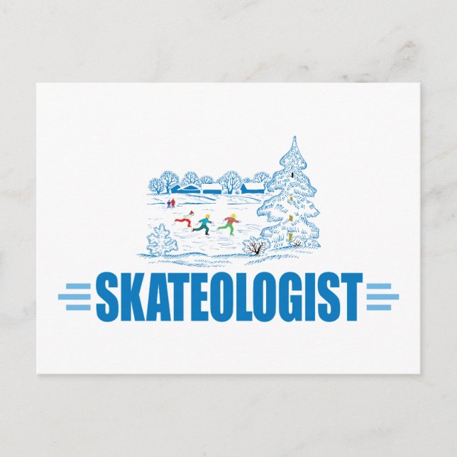 Cartão Postal Engraçada Ice Skating (Frente)