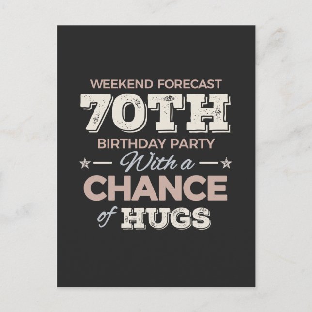 Cartão Postal Engraçado 70 de aniversário (Frente)