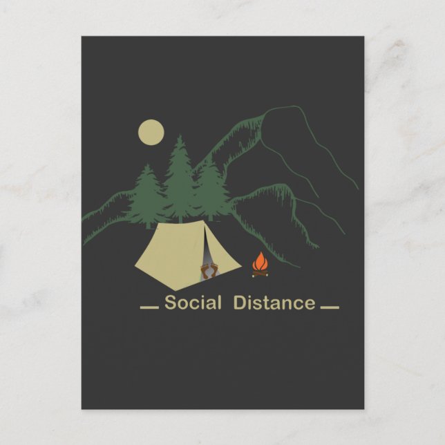 Cartão Postal Engraçado acampamento feliz (Frente)