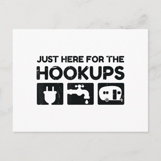 Cartão Postal Engraçado Acampamento RV Caravan Motorhome Aqui Pa (Frente)