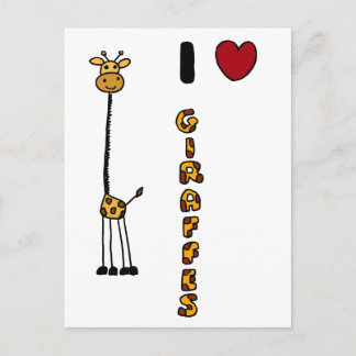 Cartão Postal Engraçado Adoro o desenho da Girafa
