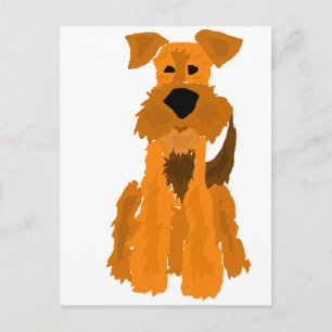 Cartão Postal Engraçado Airedale Terrier Dog Art