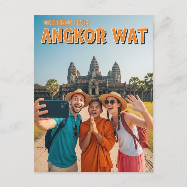 Cartão Postal Engraçado Angkor Wat Camboja (Frente)