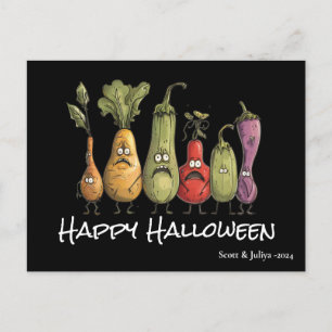 Cartão Postal Engraçado, assustador, vegetariano negro Halloween