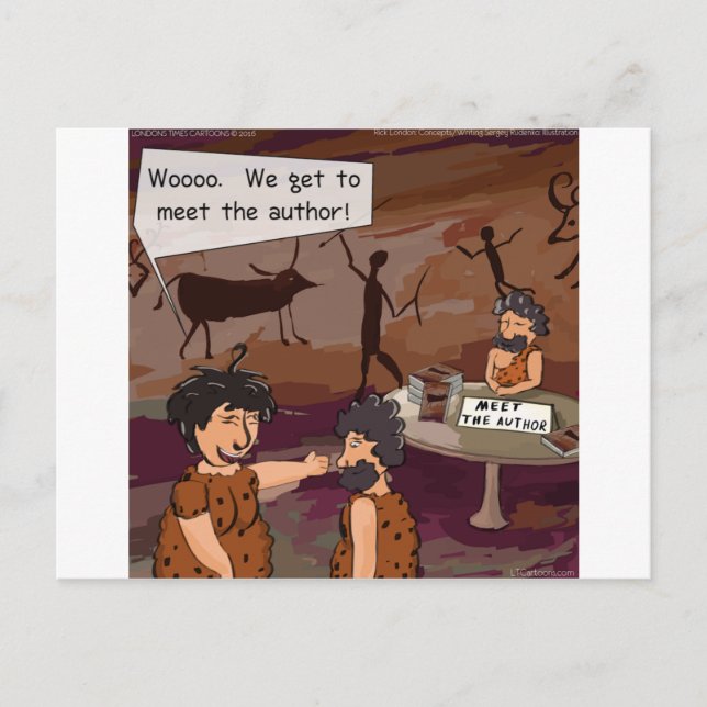 Cartão Postal Engraçado Autor De Caveman "Conhece O Autor" (Frente)