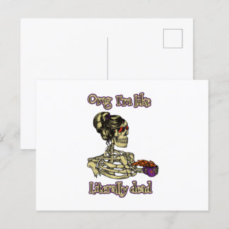 Cartão Postal Engraçado Bebendo de esqueleto Eu sou literalmente