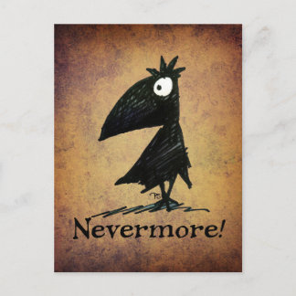 Cartão Postal Engraçado Black Raven por Edgar Allen Poe - Nunca