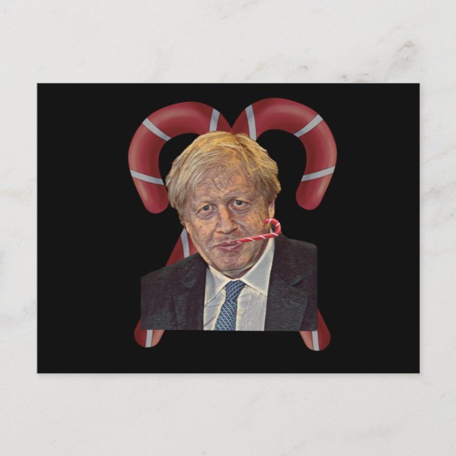 Cartão Postal Engraçado Boris Johnson Natal (Frente)