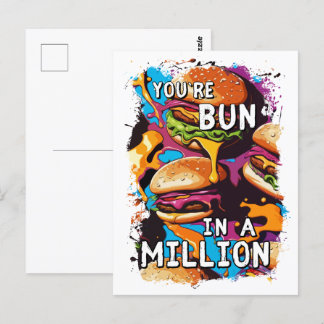 Cartão Postal Engraçado BURGER Bun em um Milhão de Canhões para