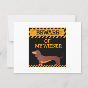 Cartão Postal Engraçado Cachshund Cachorro Cuidado com o meu pre