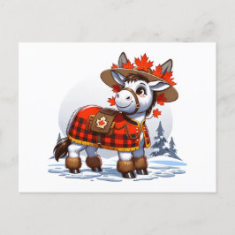 Cartão Postal Engraçado Canadá Que Pensou No Inverno Donkey