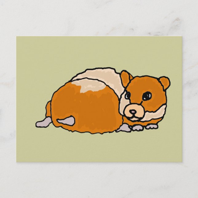 Cartão Postal Engraçado Cartoon de Hamster (Frente)