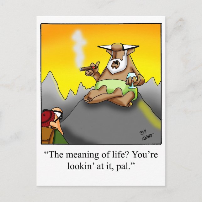 Cartão Postal Engraçado Charuto, Sábio, Presentes de Cartoon! (Frente)