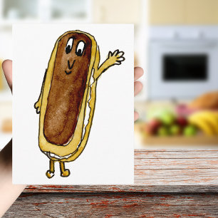 Cartão Postal Engraçado Chocolate Eclair Quirky Cake Cartografi
