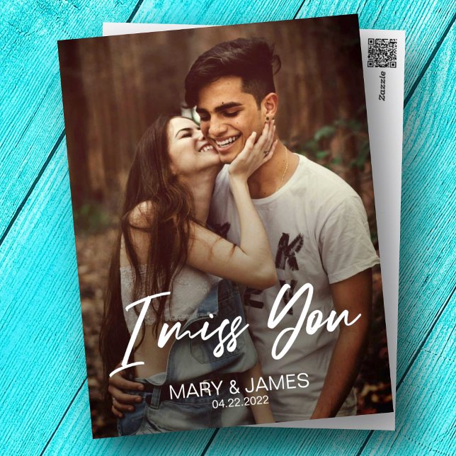 Cartão Postal Engraçado clássico minimalista que sinto saudades  (Criador carregado)