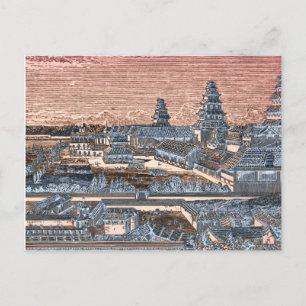 Cartão Postal Engraçado Complexo do Palácio do Castelo de Edo To