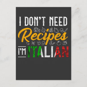Cartão Postal Engraçado Cook Italiano Gift Culinário Kitchen H