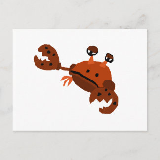 Cartão Postal Engraçado Crab Beach Art