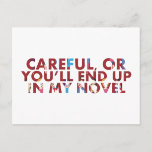 Cartão Postal Engraçado Cuidado, ou você vai parar em um romance